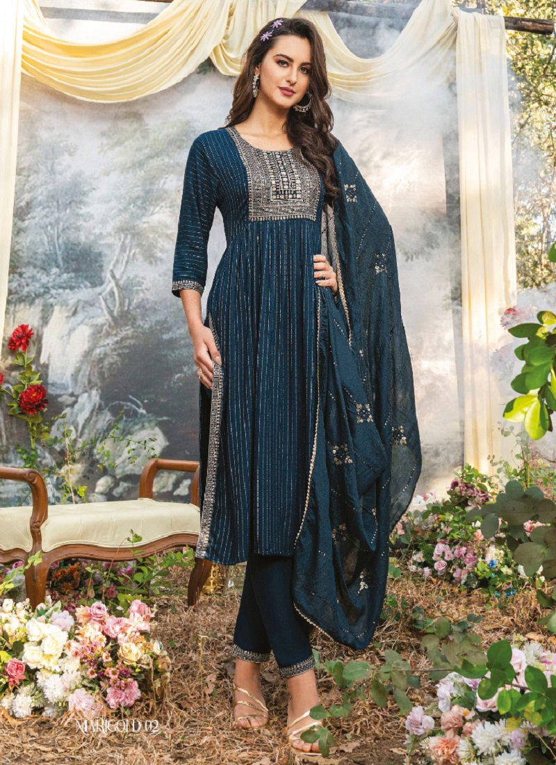 Marigold Naira Heavy Festive Wear Wholesale Readymade Salwar Suits Catalog 